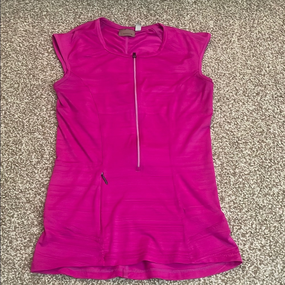 Athleta Fitted Pink Cap Sleeve Tank Top